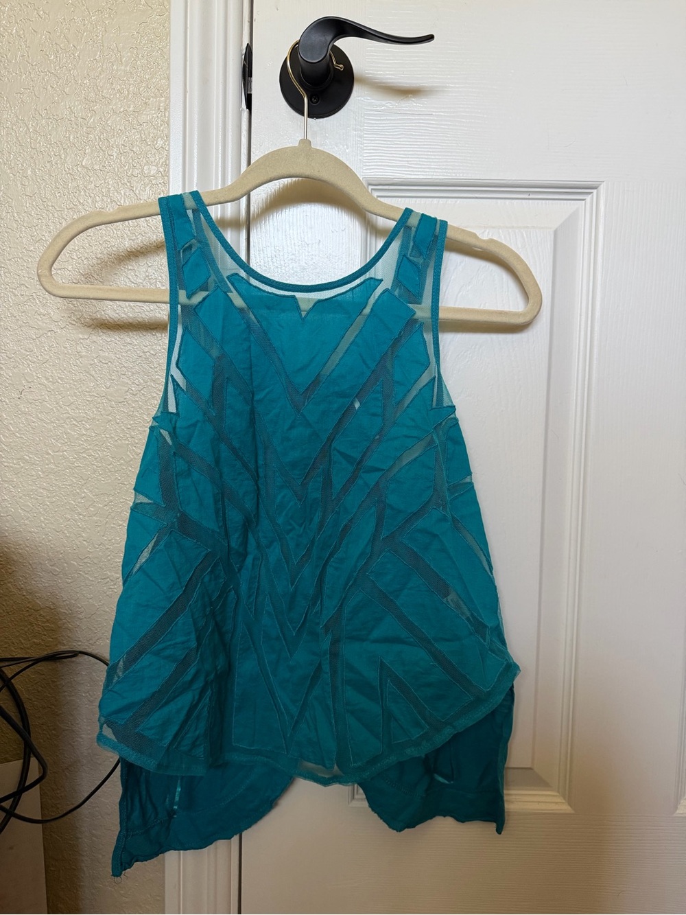 Free People Turquoise Button-Front Tank Top